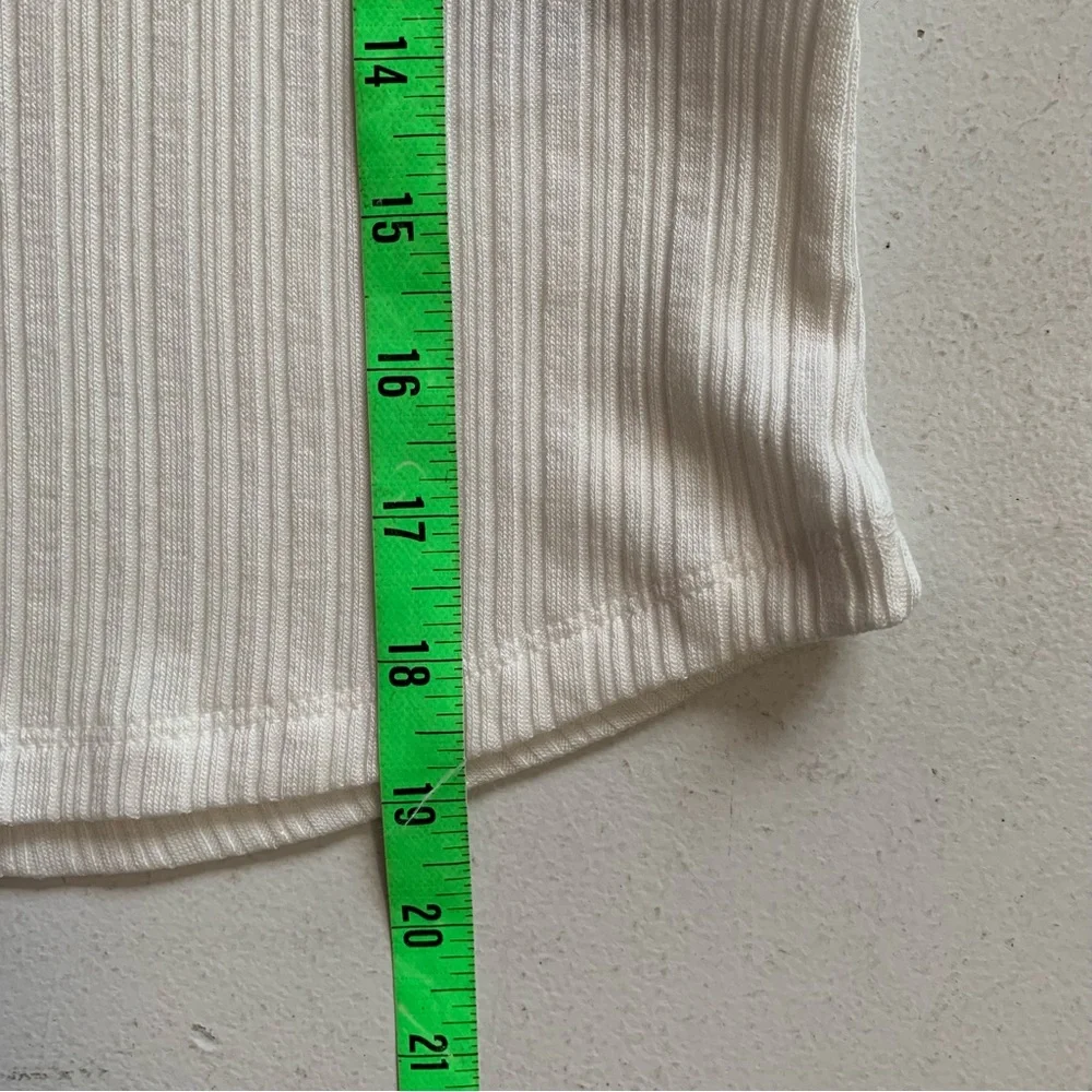 Madewell Ivory Ribbed V-Neck Polo Tee Size XXS NWT - Picture 17 of 17